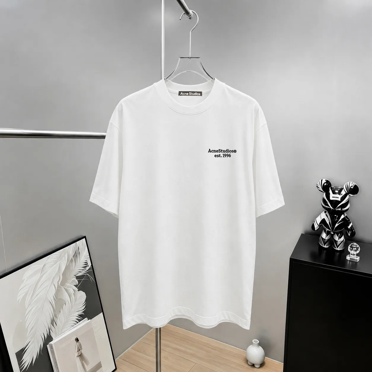Acne*Studios*2026Ss exclusive couple Hot Sale g high-count T-shirt "different currency fabric" short-sleeved tee negative ion upper body is very comfortable, Same Style half-sleeve for men and women, dropped shoulders and loose fit Color: Black White Coffee Brown Size: S (90-130 pounds) M (125-150 pounds) L (135-165 pounds) XL (160-190 pounds) XXL (185 pounds)